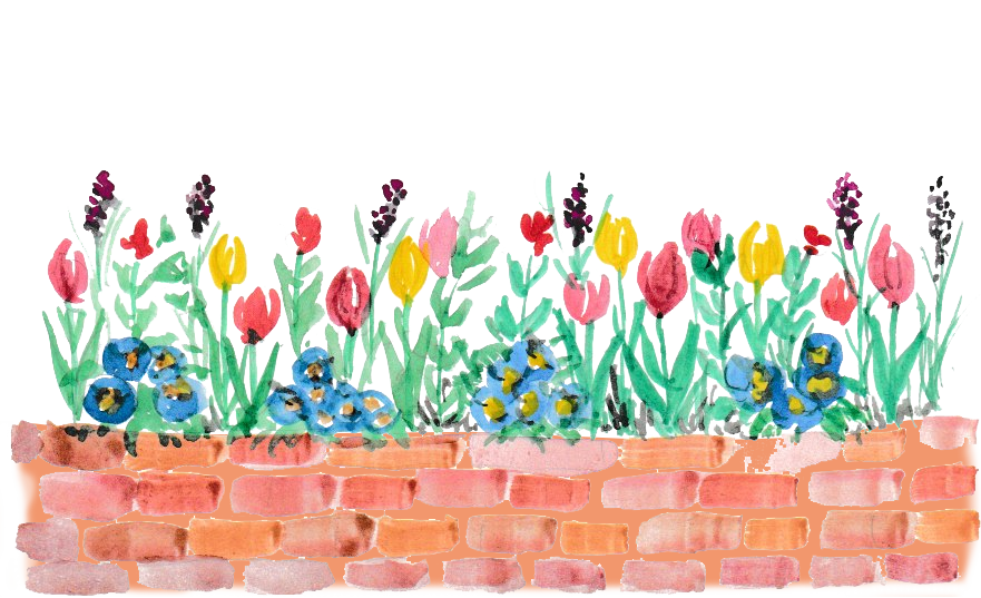 三角公園の花壇イラスト